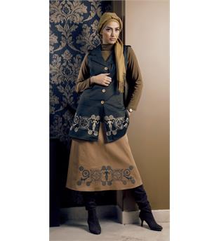 جلیقه و دامن کتان